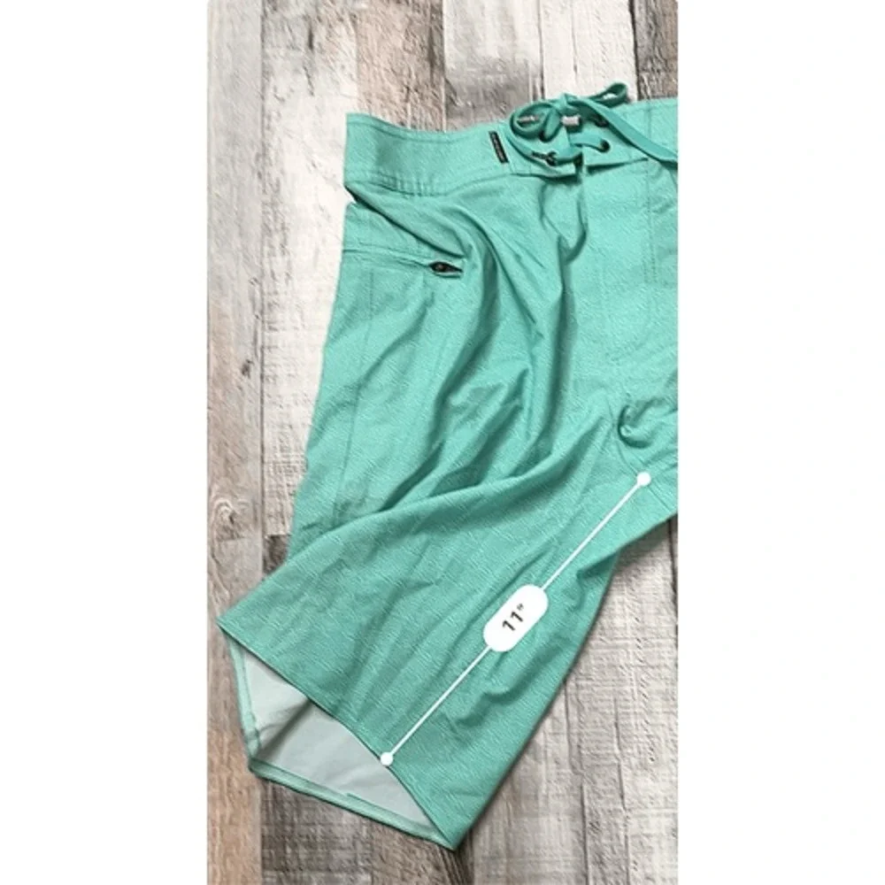 Lost Since 91 or 93 Throttle Bermuda Short Aqua Casual Swim Trunks 32 Retail $45